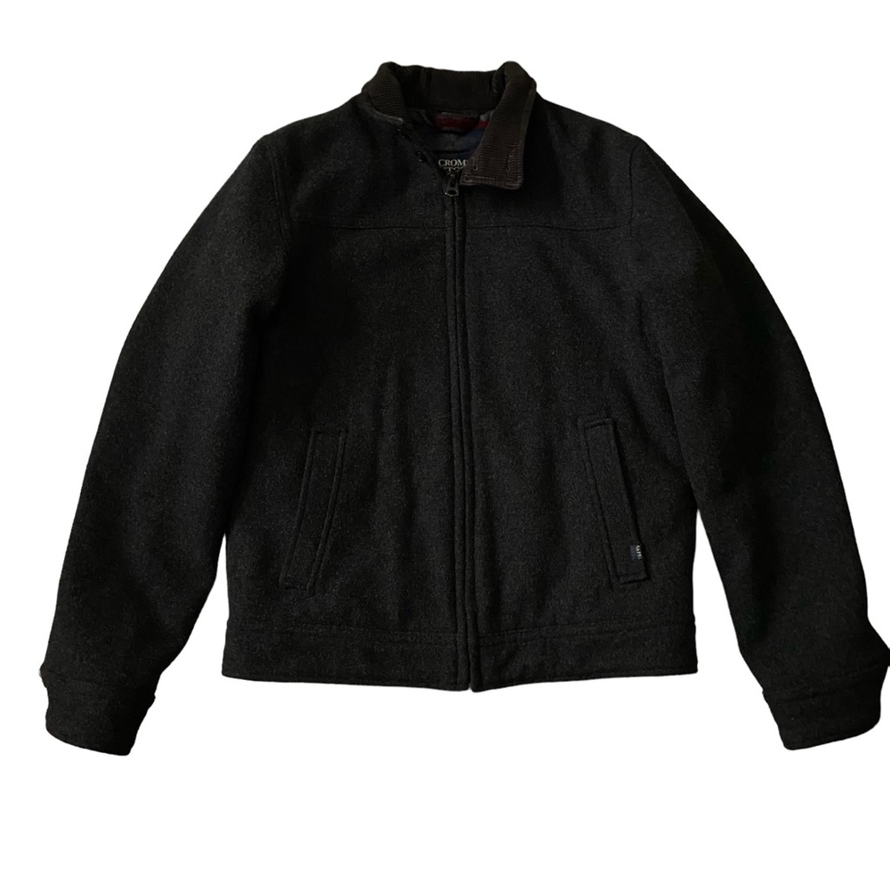 VTG Abercrombie & Fitch Corduroy Collar Wool Blend Quilted Pea Bomber Jacket
